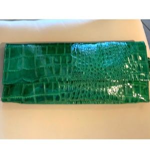 FRANCHI MOC CROC Handbag envelope clutch GREEN/NEW